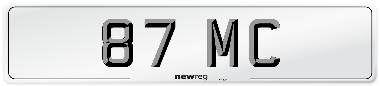 87 MC Number Plate from New Reg